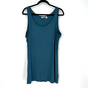 LOGO Lori Goldstein tank top size 1X blue teal casual stretchy